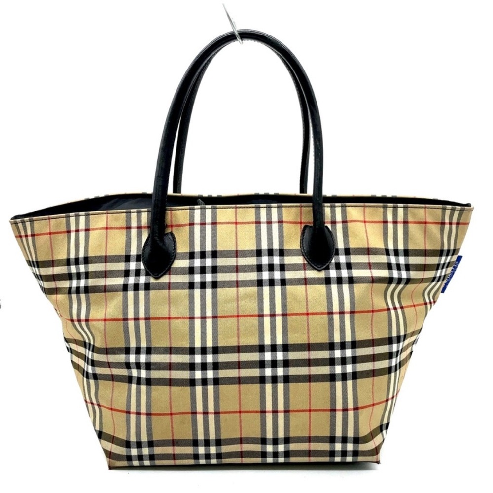 Burberrys Blue Label Nova Check Nylon Tote Bag w/COA